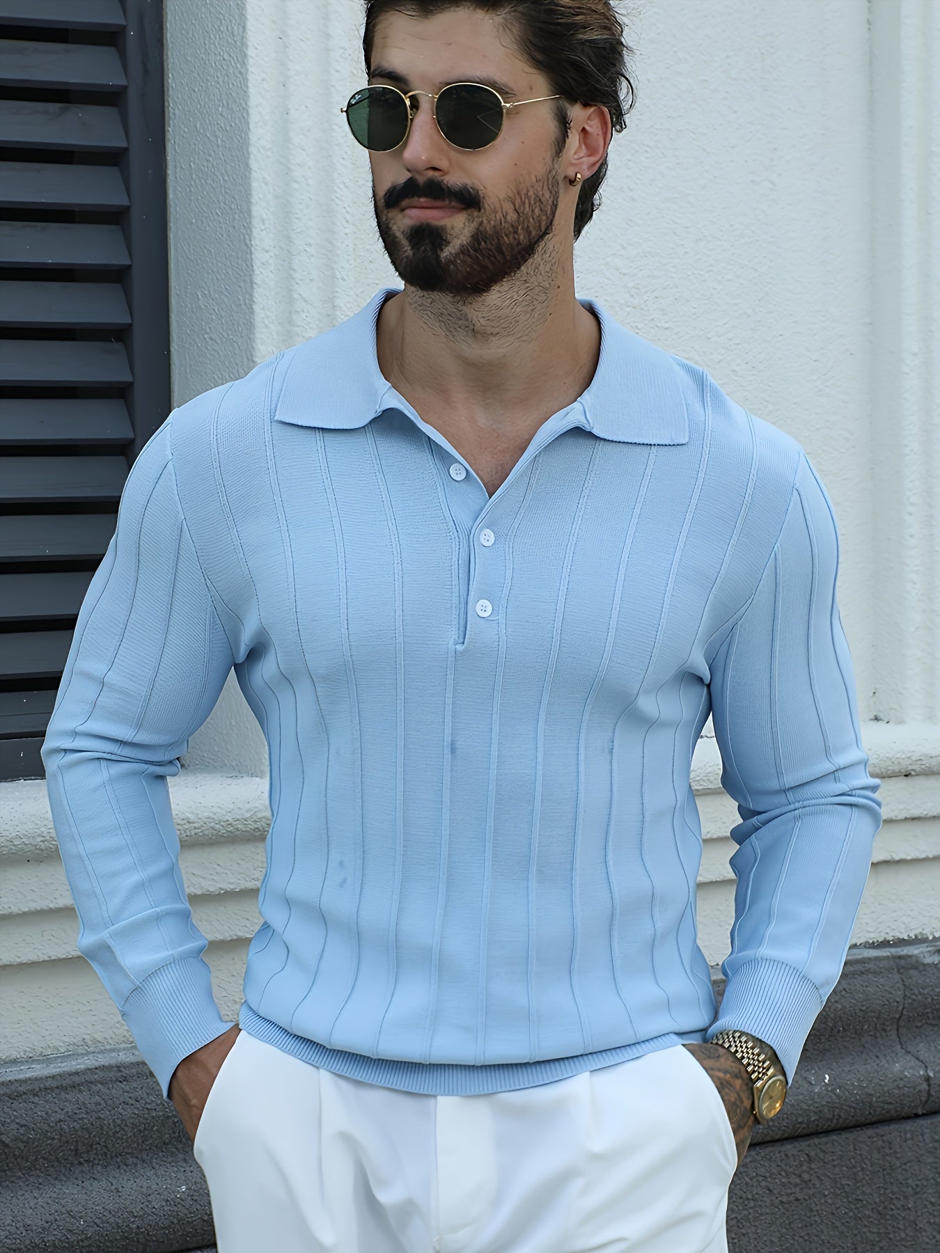 Long sleeve polo shirt Celeste Lisboa