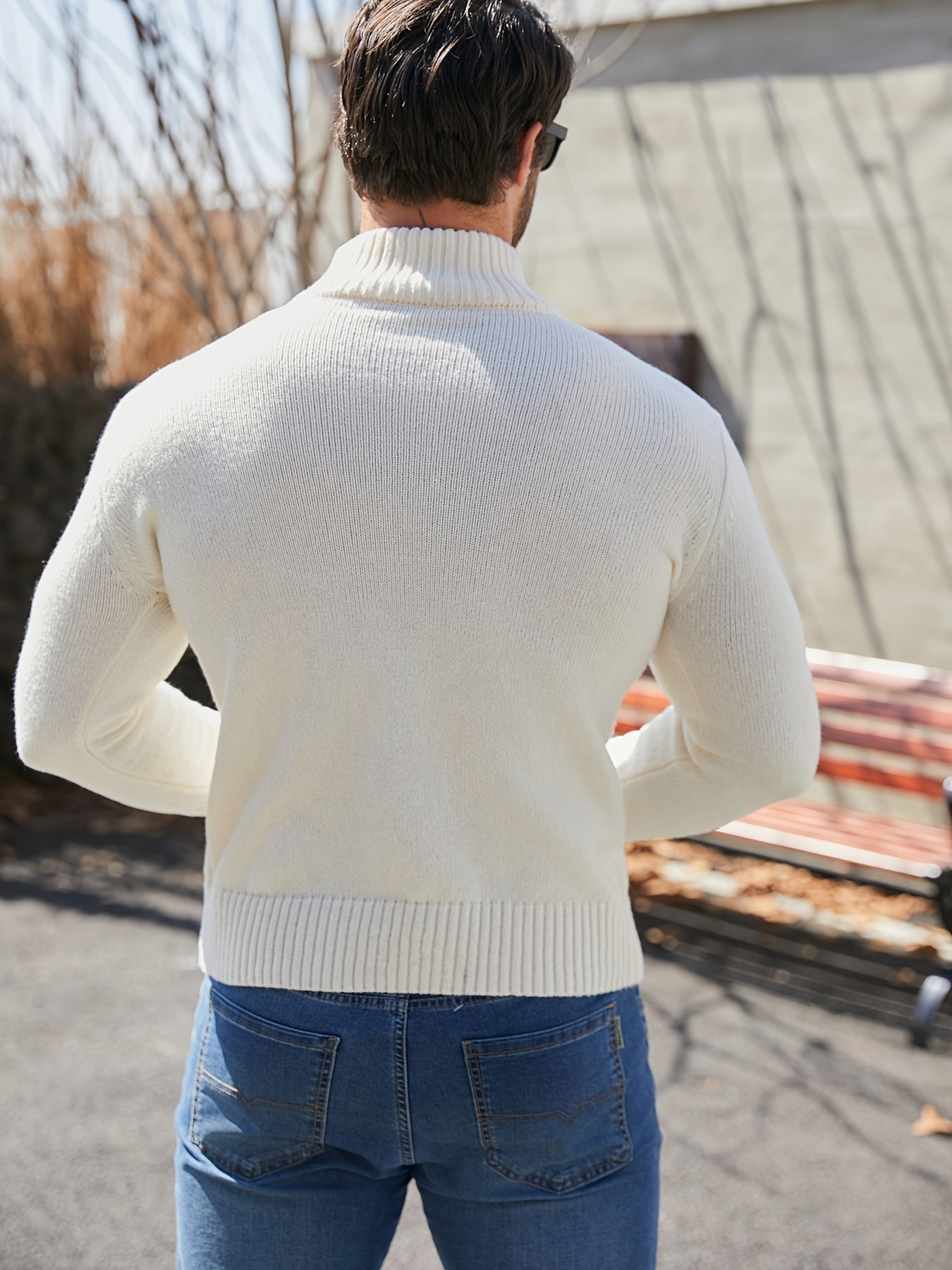 American Zipper Ice White Sweater