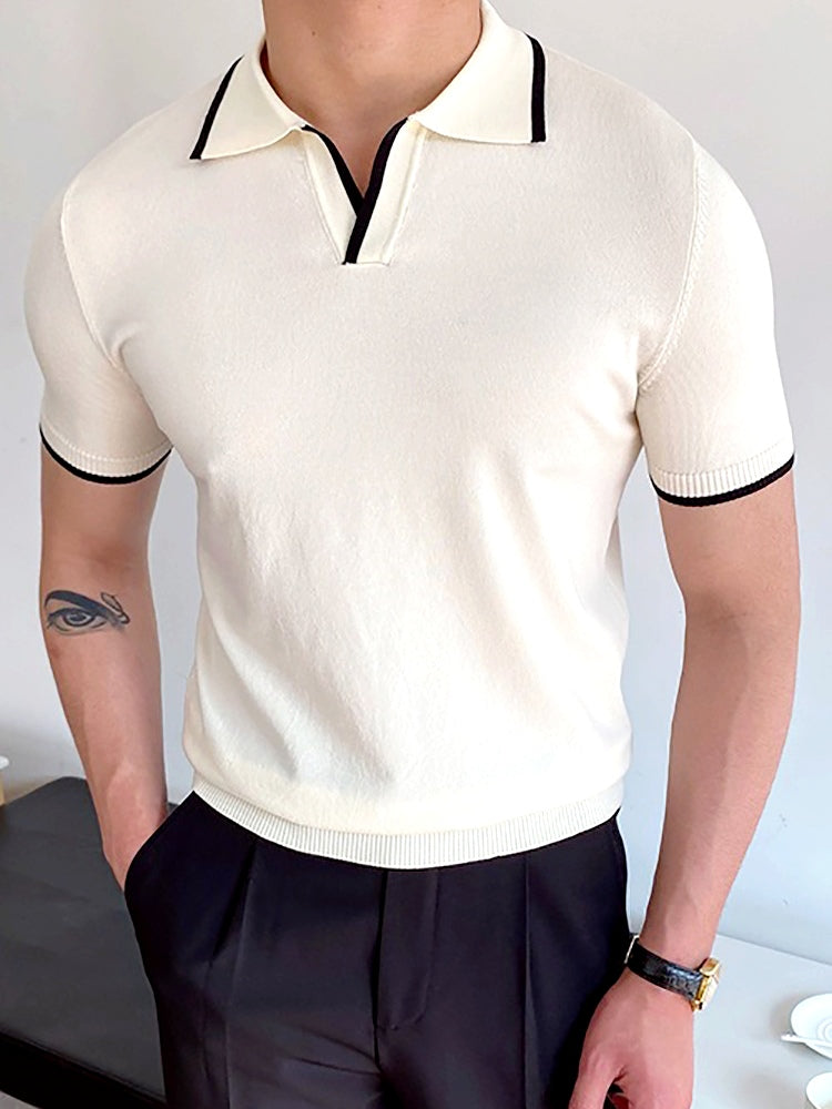 Men's White Slim Polo