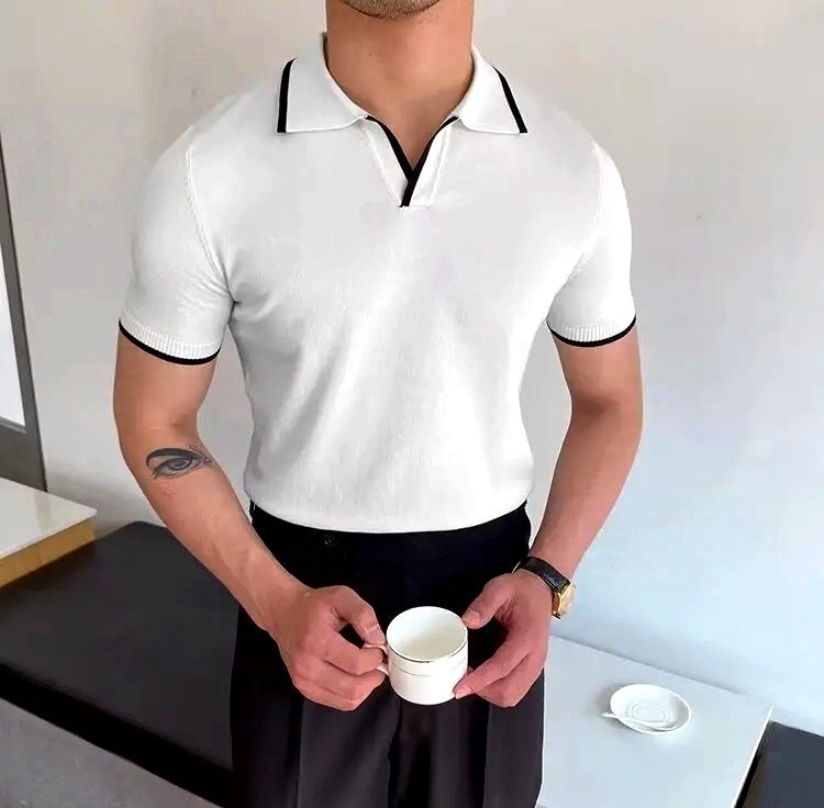 Men's White Slim Polo