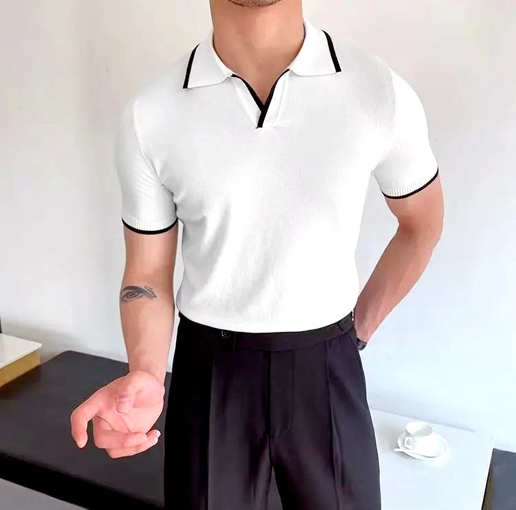 Men's White Slim Polo