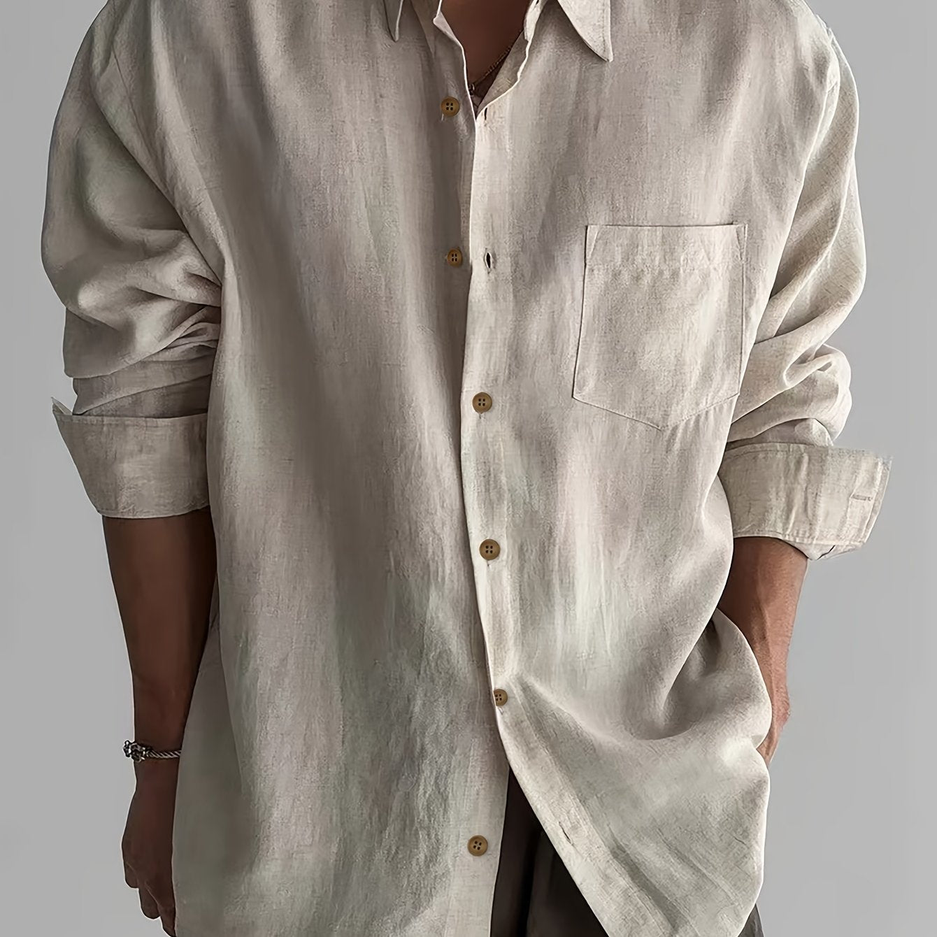 Modern Linen Shirt in Khaki