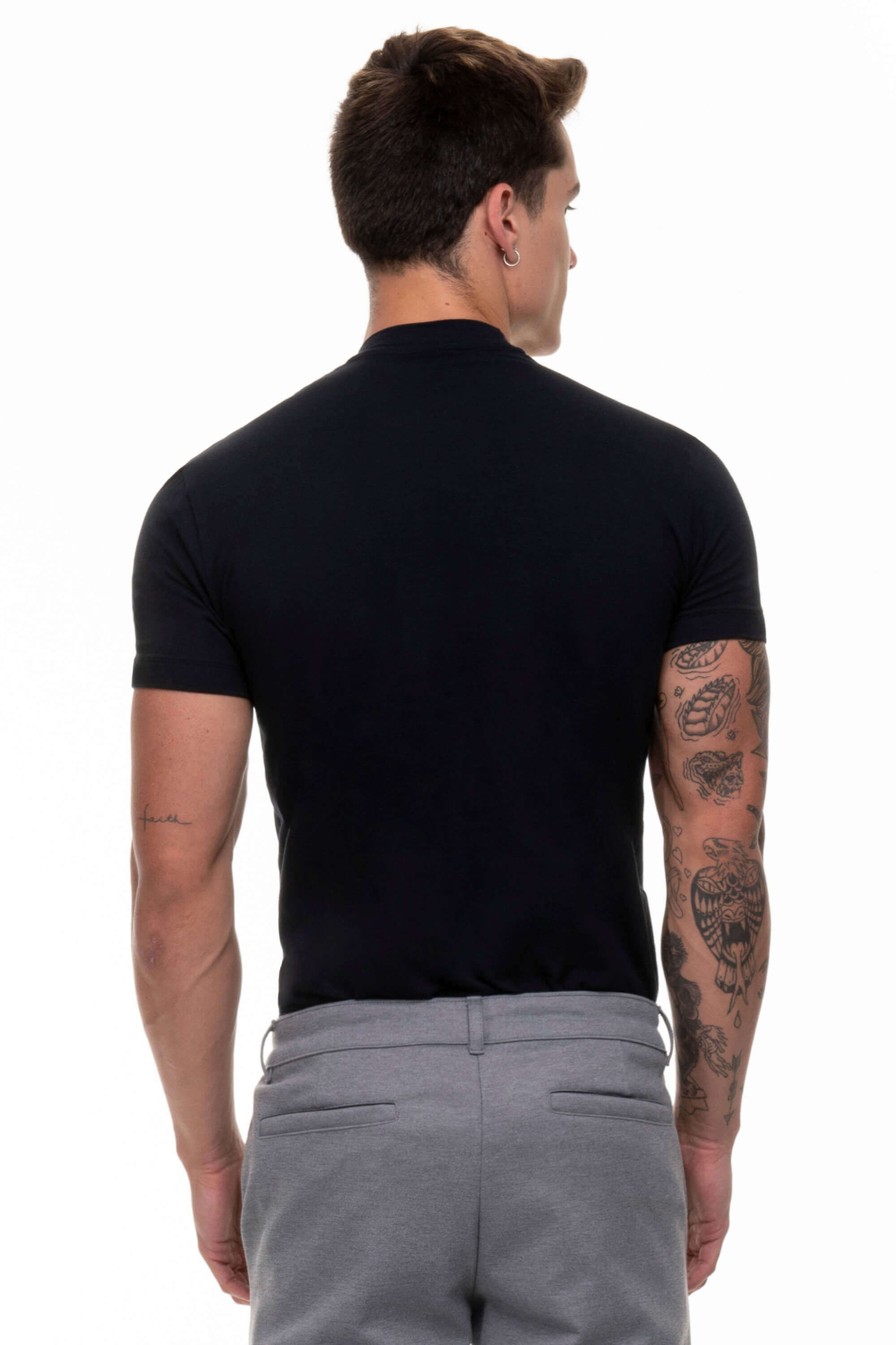 Men's Shirt Black Half Collar High Standard