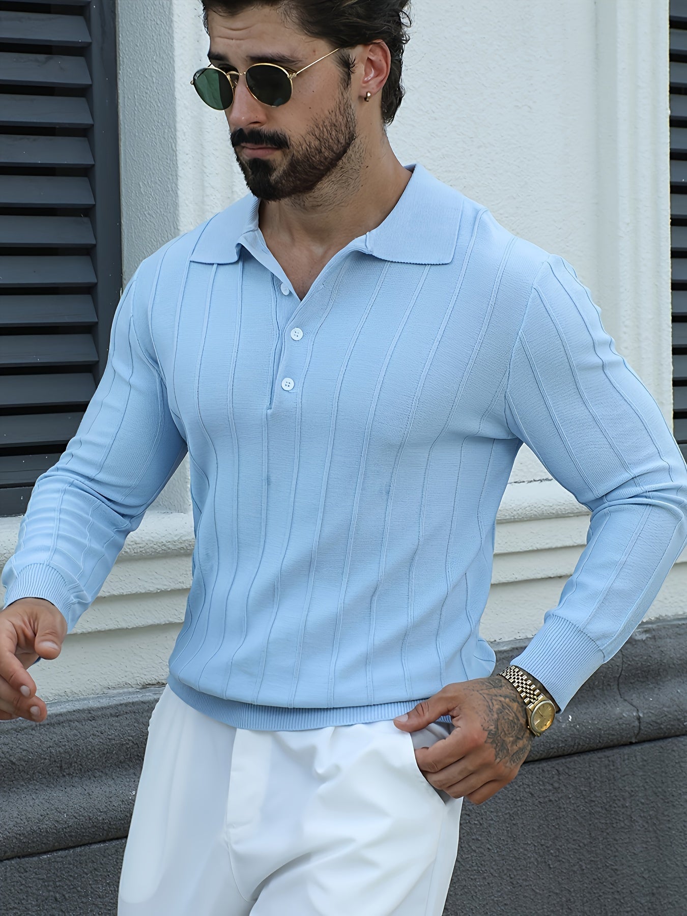 Long sleeve polo shirt Celeste Lisboa