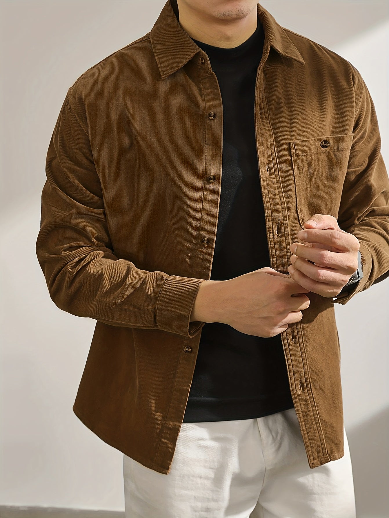 Brown Summer Long Sleeve Shirt