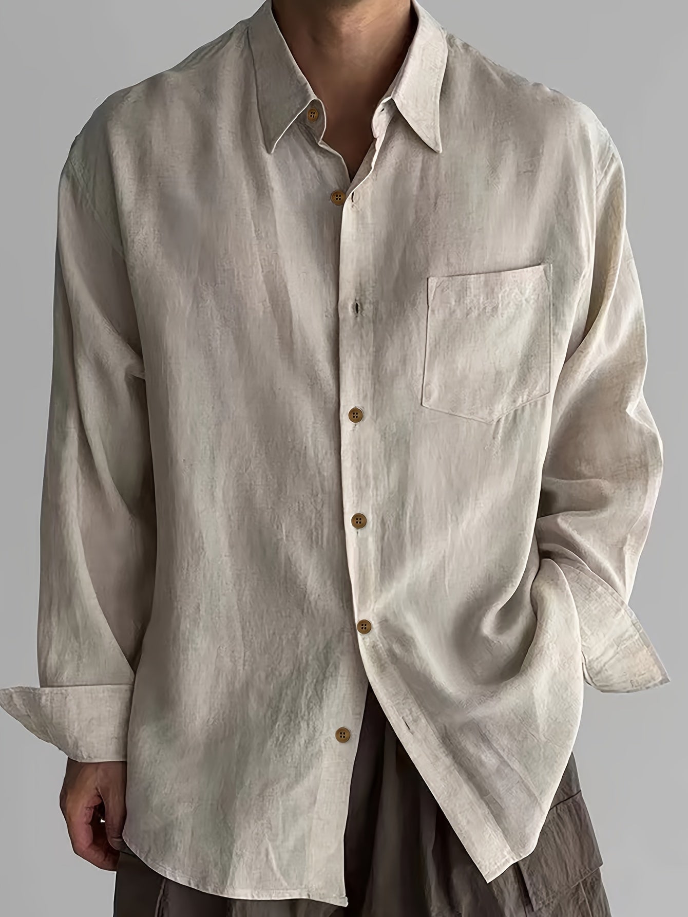 Modern Linen Shirt in Khaki