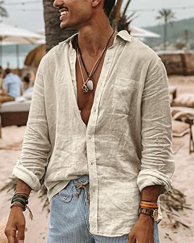 Khaki Long sleeve vintage linen shirt