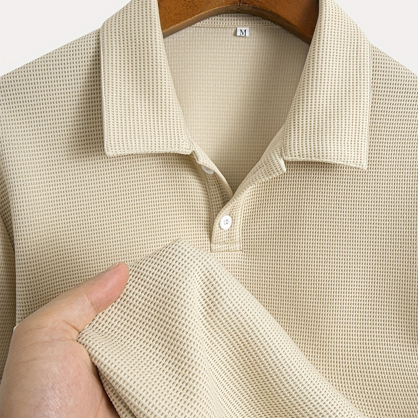 Textured Polo in Nevoa