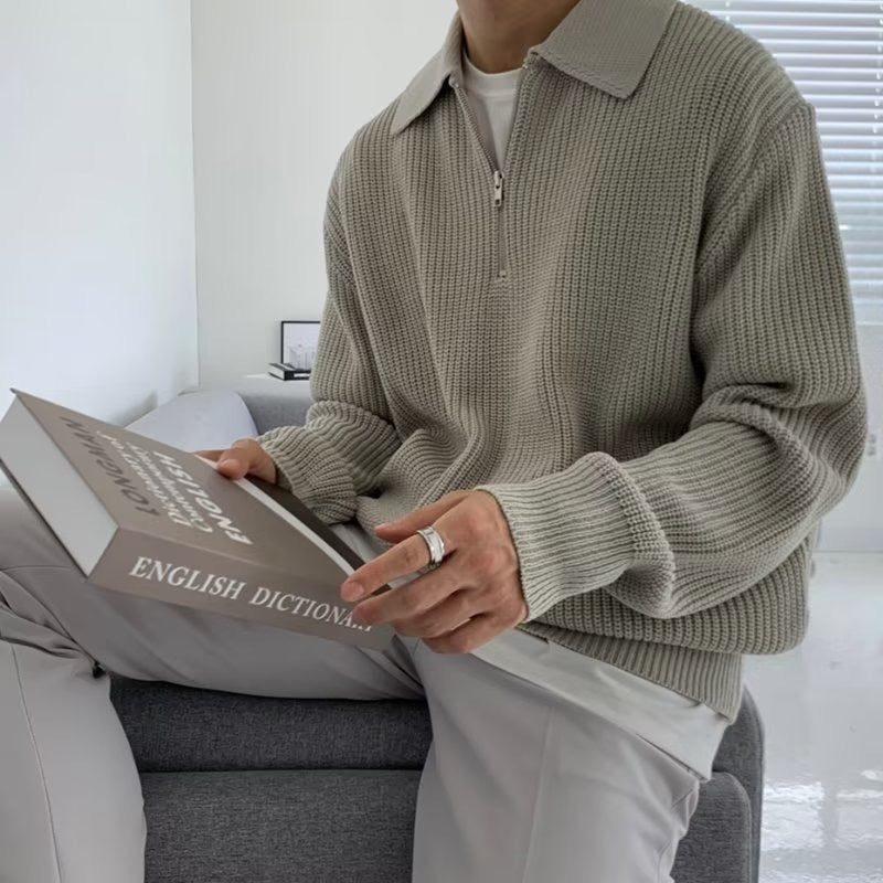 Gray Aether Zip Sweater