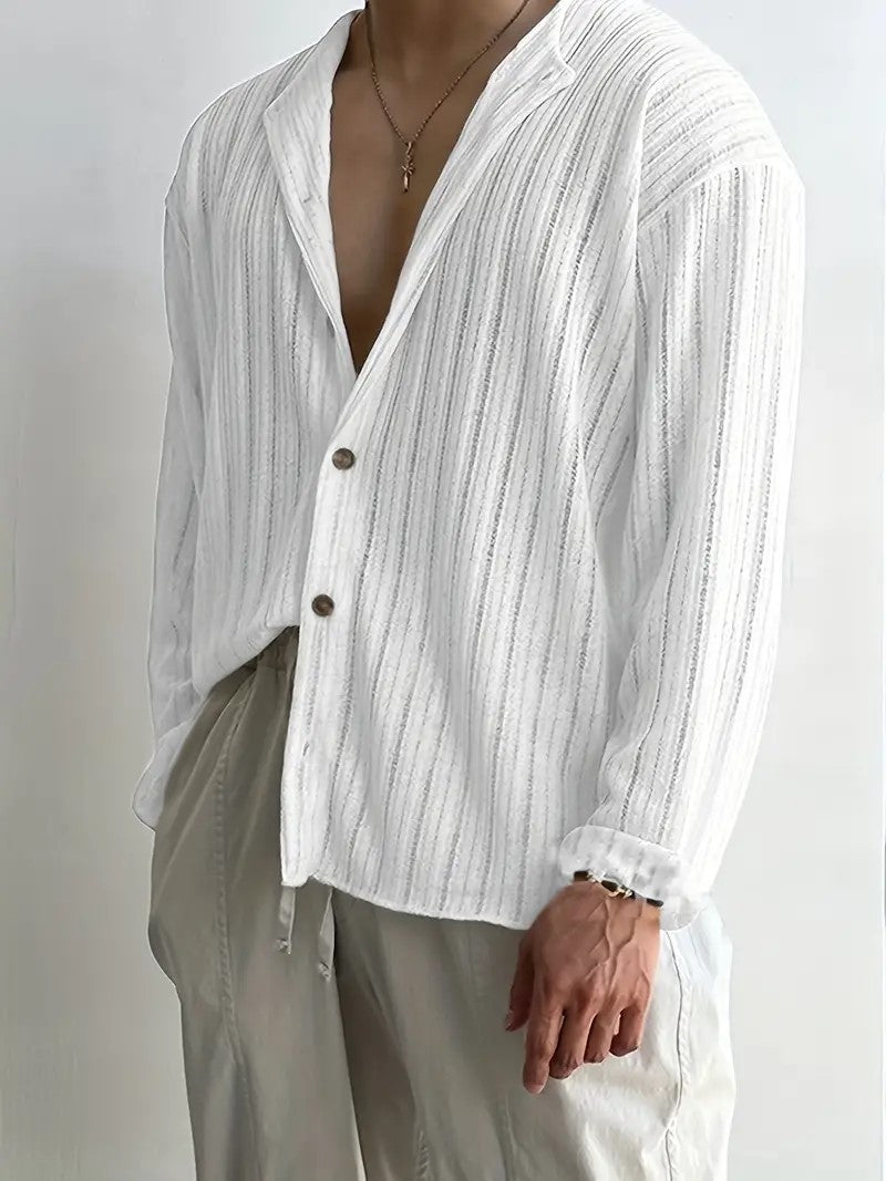 Linen shirt neckline fashion Pardrão