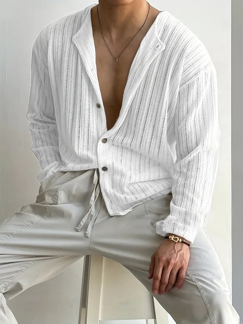 Linen shirt neckline fashion Pardrão