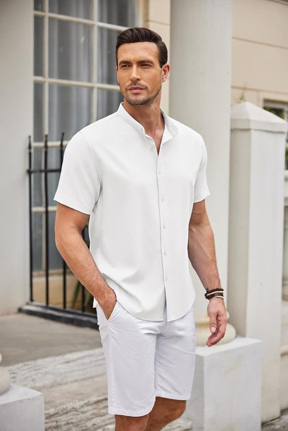 White Marceau Ocean Whisper Linen Shirt