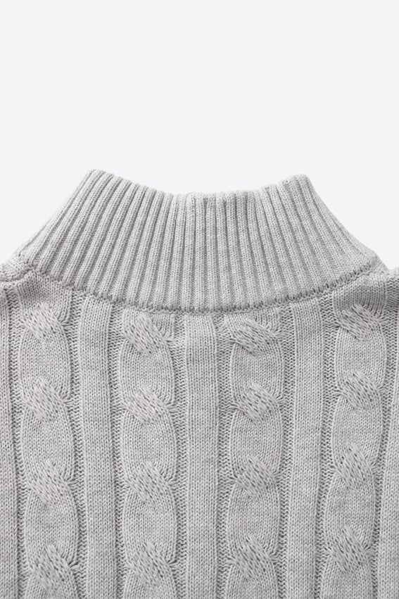 Gray Casual Elegance Sweater