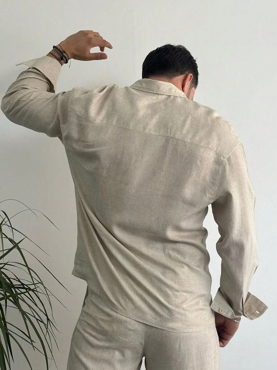 Modern Linen Shirt in Khaki