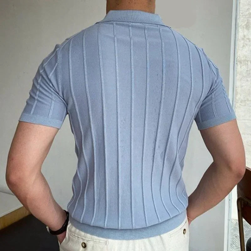 Italian polo shirt with blue buttons