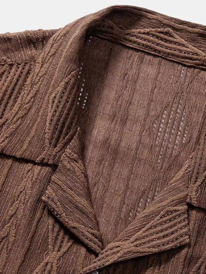 High Standard Textured Brown Shirt