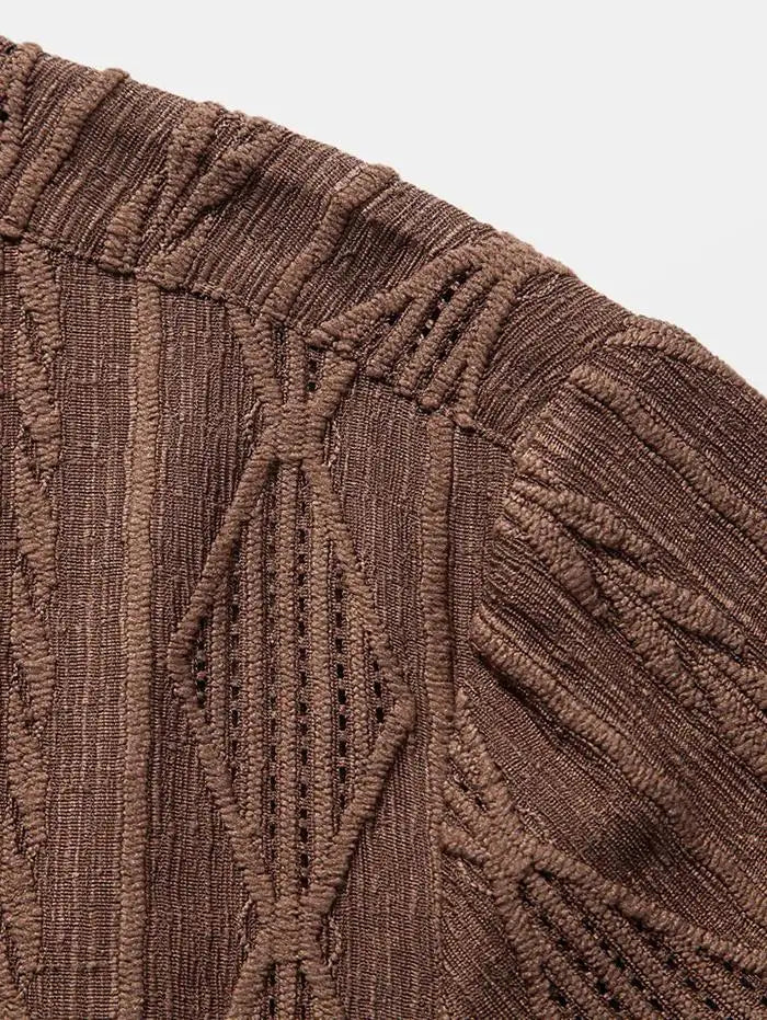 High Standard Textured Brown Shirt