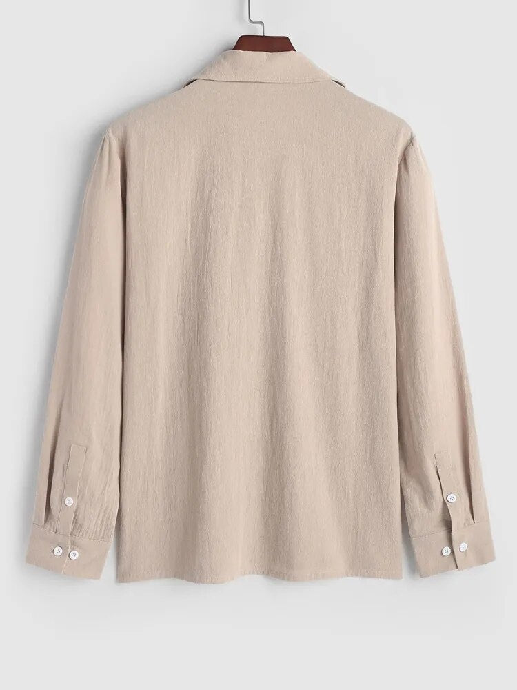 Linen shirt elegance V-neck