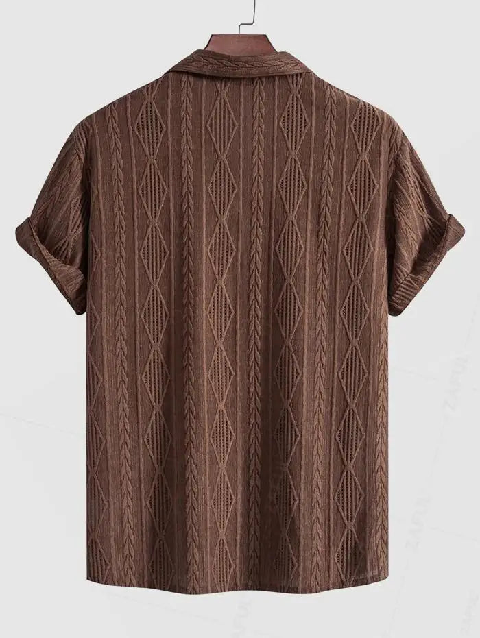 High Standard Textured Brown Shirt