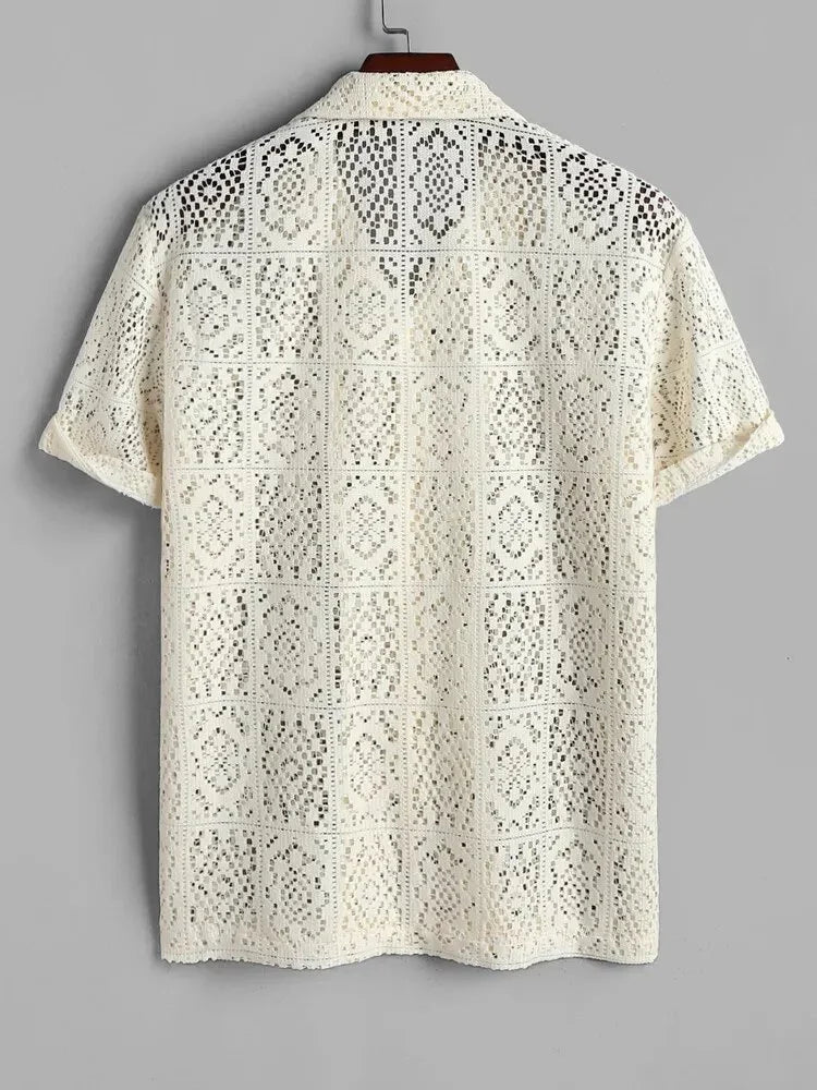 Summer pattern lace shirt