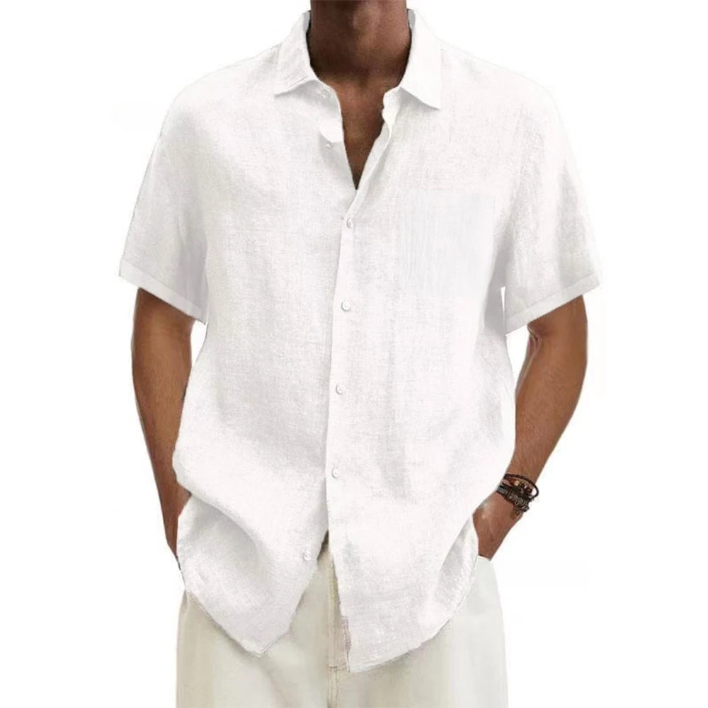 White Marceau Ocean Whisper Linen Shirt