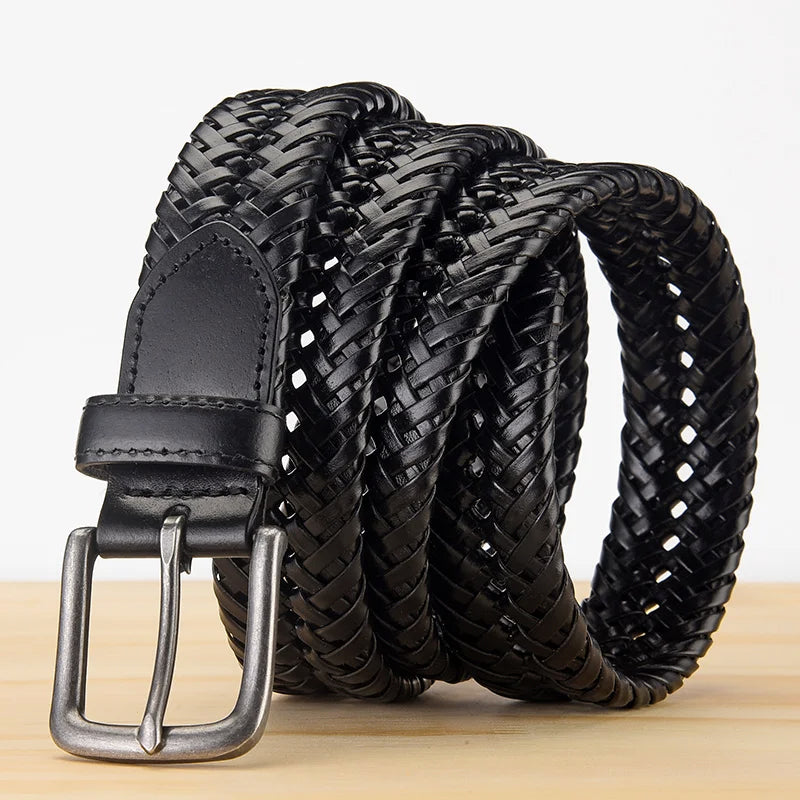 Old Money leather braided belt