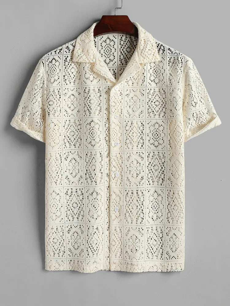Summer pattern lace shirt