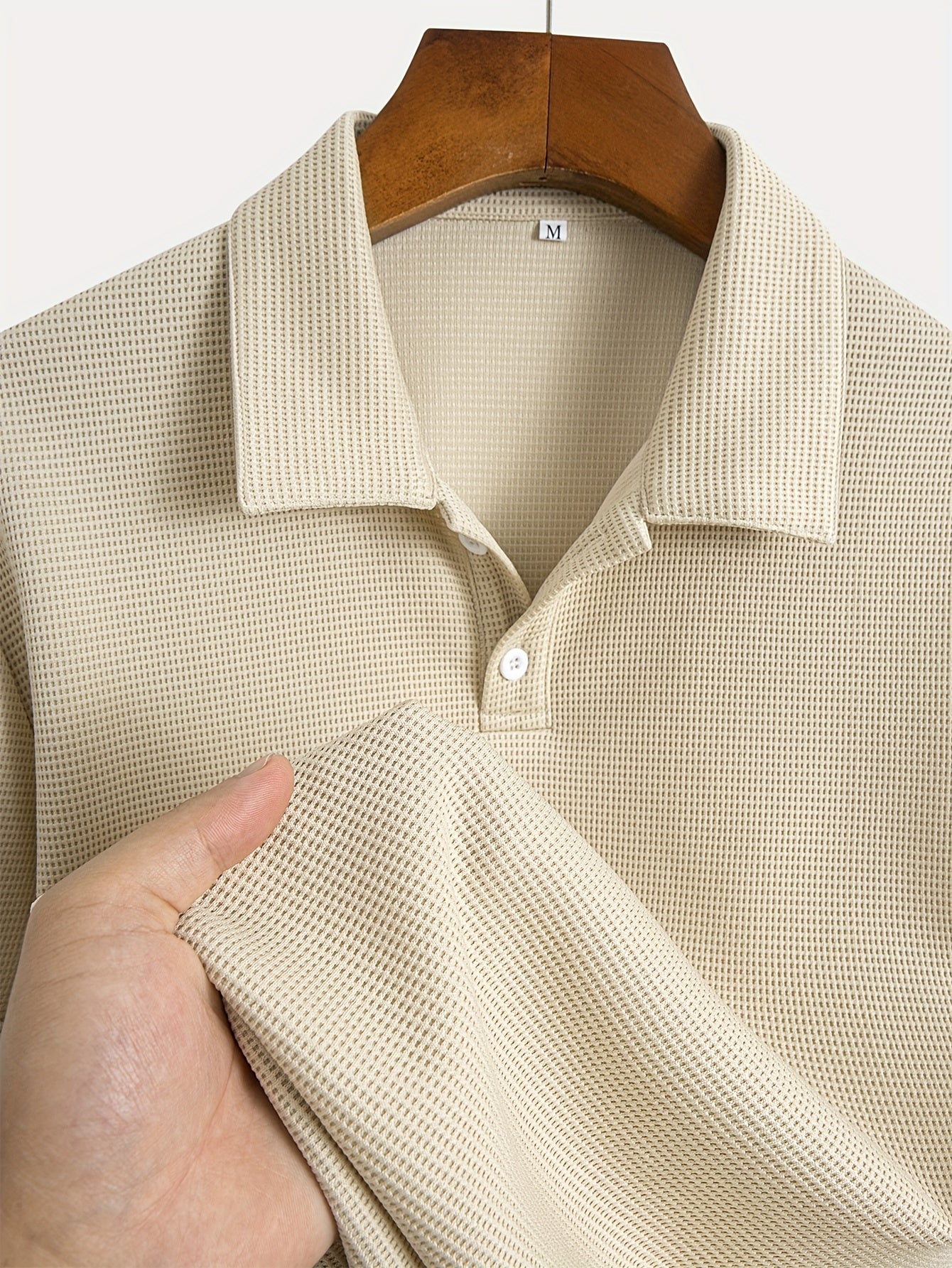 Textured Polo in Nevoa