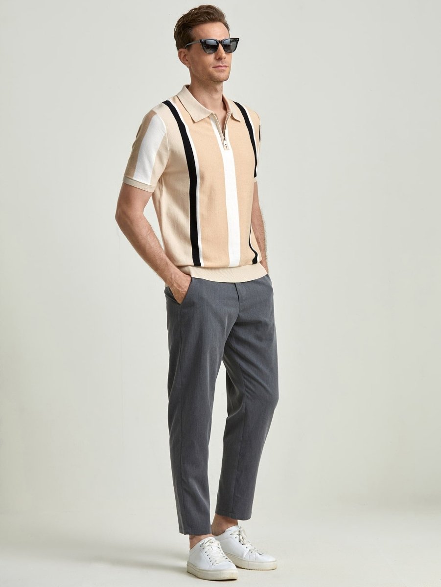 Striped Shirt with Zipper Detail