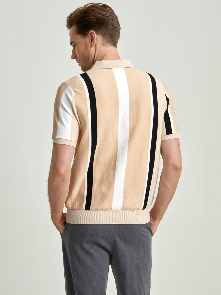 Striped Shirt with Zipper Detail