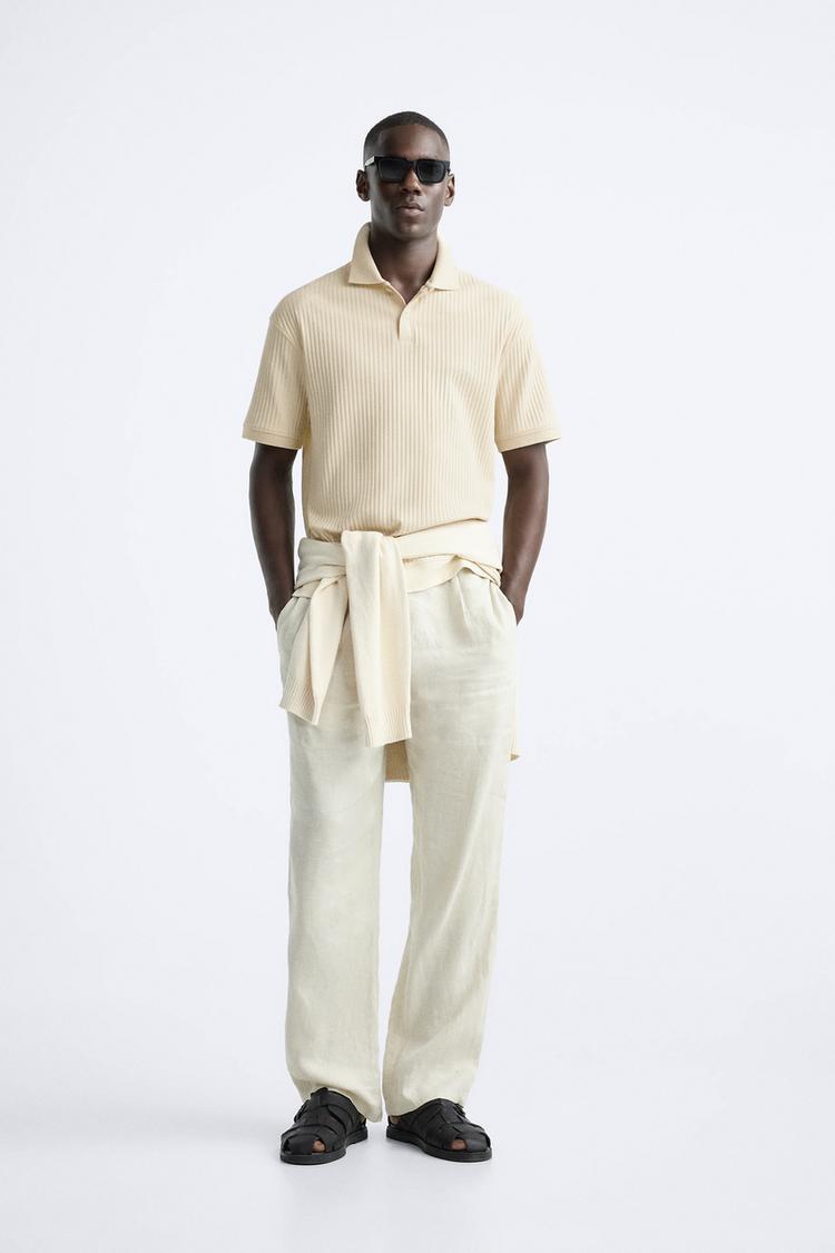 Textured Polo in Nevoa