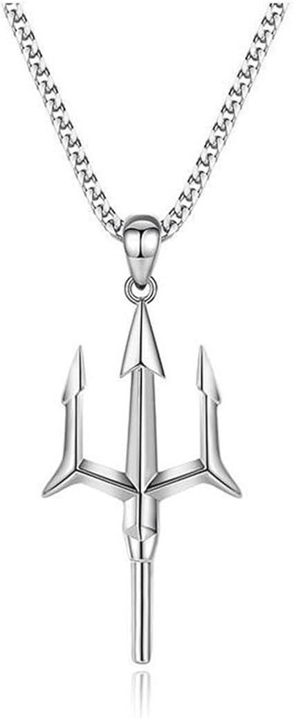 Silver trident necklace