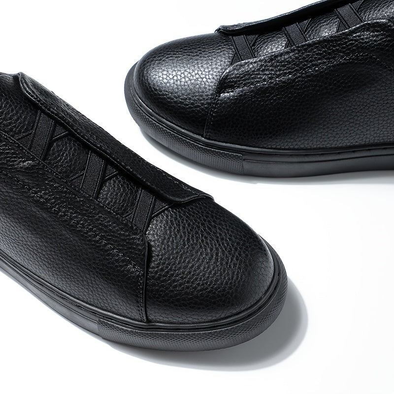 Carbon Leather Casual Sneakers