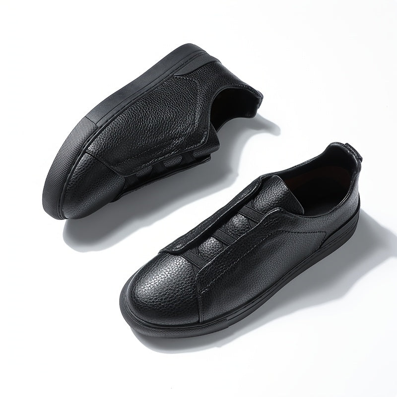 Carbon Leather Casual Sneakers
