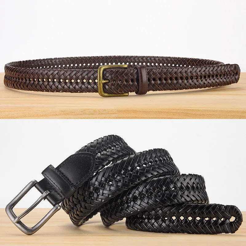Old Money leather braided belt