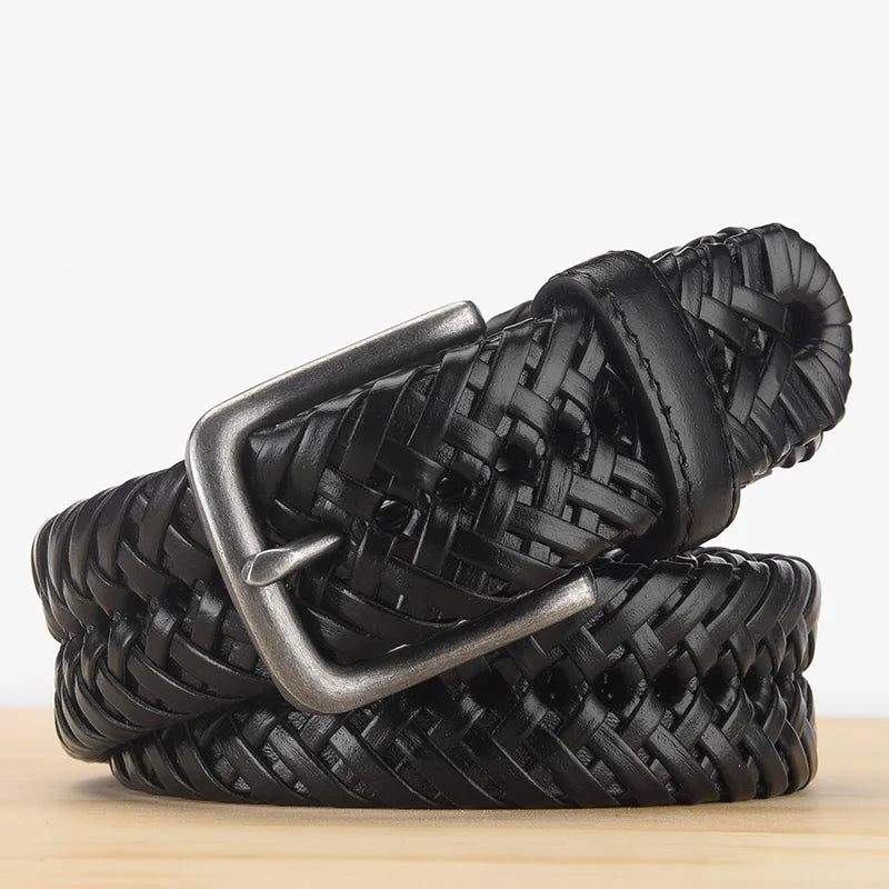 Old Money leather braided belt