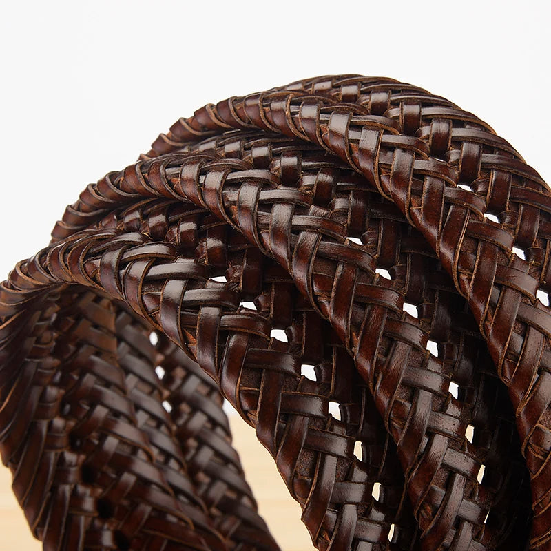 Old Money leather braided belt