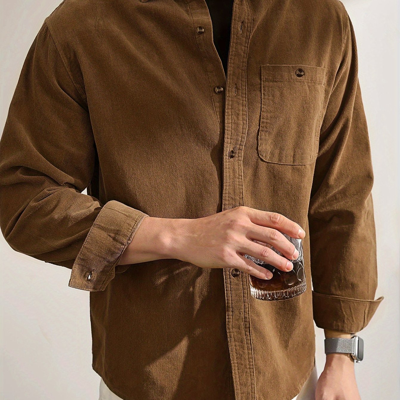 Brown Summer Long Sleeve Shirt