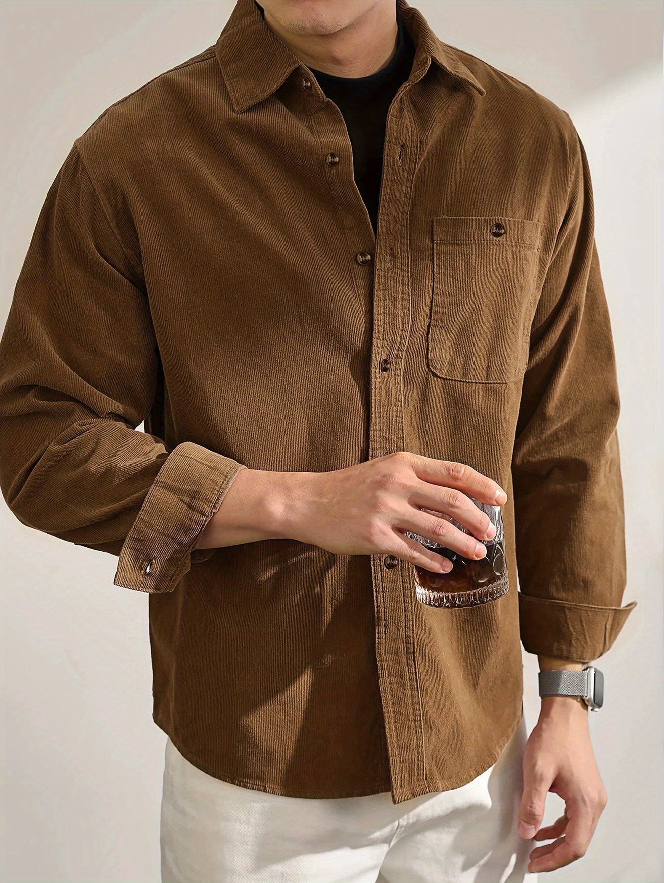 Brown Summer Long Sleeve Shirt